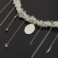 Бусы горный хрусталь Бразилия (колье) 42 см (+7 см) (сталь хир.)