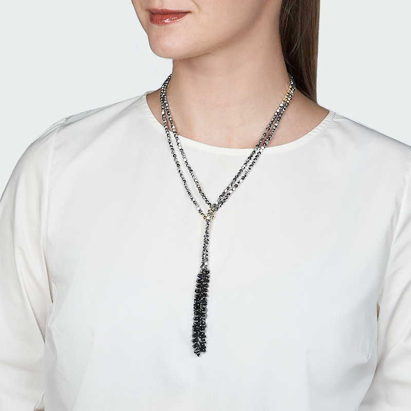 Лариат гематит Бразилия (сталь хир.) 135 см