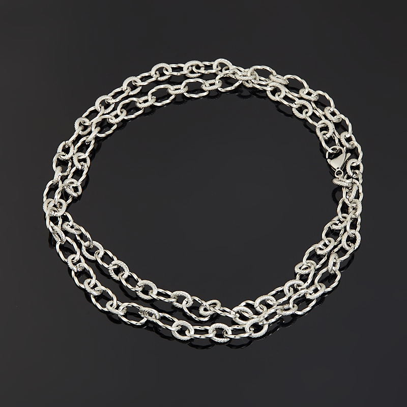Бодичейн (сотуар) микс гематит, горный хрусталь (сталь хир.) 154 см (регулируемый)