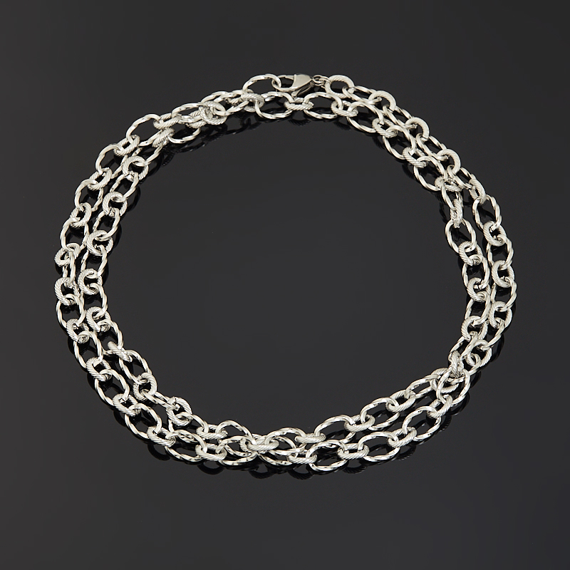 Бодичейн (сотуар) микс гематит, горный хрусталь (сталь хир.) 154 см (регулируемый)
