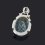 Кулон аквамарин Бразилия (серебро 925 пр. родир. бел.) овал огранка