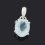 Кулон аквамарин Бразилия (серебро 925 пр. родир. бел.) овал огранка