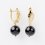 Серьги турмалин черный (шерл) Бразилия (биж. сплав позолота)