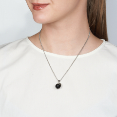 Кулон турмалин черный (шерл) Бразилия (сталь хир.) 2,5 см