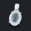 Кулон аквамарин Бразилия (серебро 925 пр. родир. бел.) овал огранка