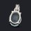 Кулон аквамарин Бразилия (серебро 925 пр. родир. бел.) овал огранка