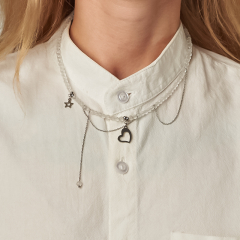 Чокер горный хрусталь Бразилия (сталь хир.) (колье) огранка 4 мм 38 см (+7 см)