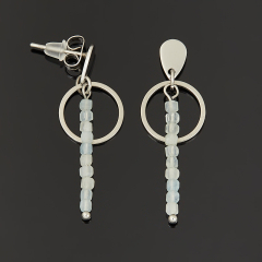 Серьги аквамарин Бразилия (сталь хир.) пуссеты