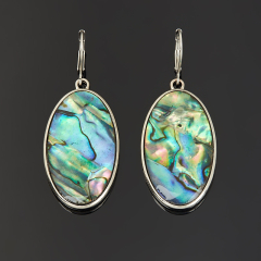 Серьги перламутр галиотис (триплет) Гонконг (биж. сплав, сталь хир.)