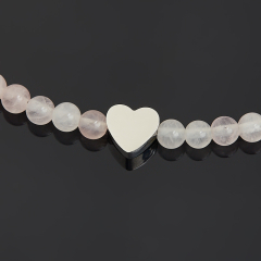 Бусы розовый кварц Бразилия (сталь хир.) 4 мм 42 см (+7 см)