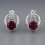 Серьги гранат родолит Индия (серебро 925 пр. родир. бел.) огранка