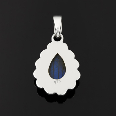 Кулон лабрадор Мадагаскар (серебро 925 пр. родир. бел.)