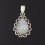 Кулон лунный камень (адуляр) Индия (серебро 925 пр. родир. бел.)