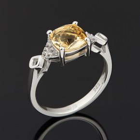 Кольцо цитрин Бразилия (серебро 925 пр. родир. бел.) огранка размер 17