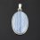 Кулон агат голубой Намибия (серебро 925 пр. родир. бел.) овал