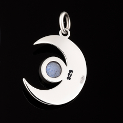 Кулон лунный камень (адуляр) Индия (серебро 925 пр. оксидир.)