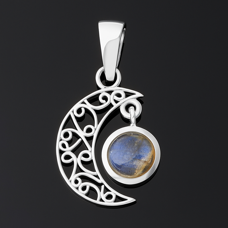 Кулон лабрадор Мадагаскар (серебро 925 пр. оксидир.)