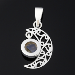 Кулон лабрадор Мадагаскар (серебро 925 пр. оксидир.)