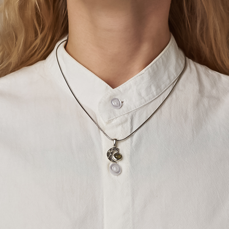 Кулон лабрадор Мадагаскар (серебро 925 пр. оксидир.)