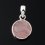 Кулон розовый кварц Бразилия (серебро 925 пр. родир. бел.) круг