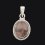 Кулон розовый кварц Бразилия овал (серебро 925 пр. оксидир.)