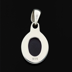 Кулон аметист Бразилия овал (серебро 925 пр. оксидир.)