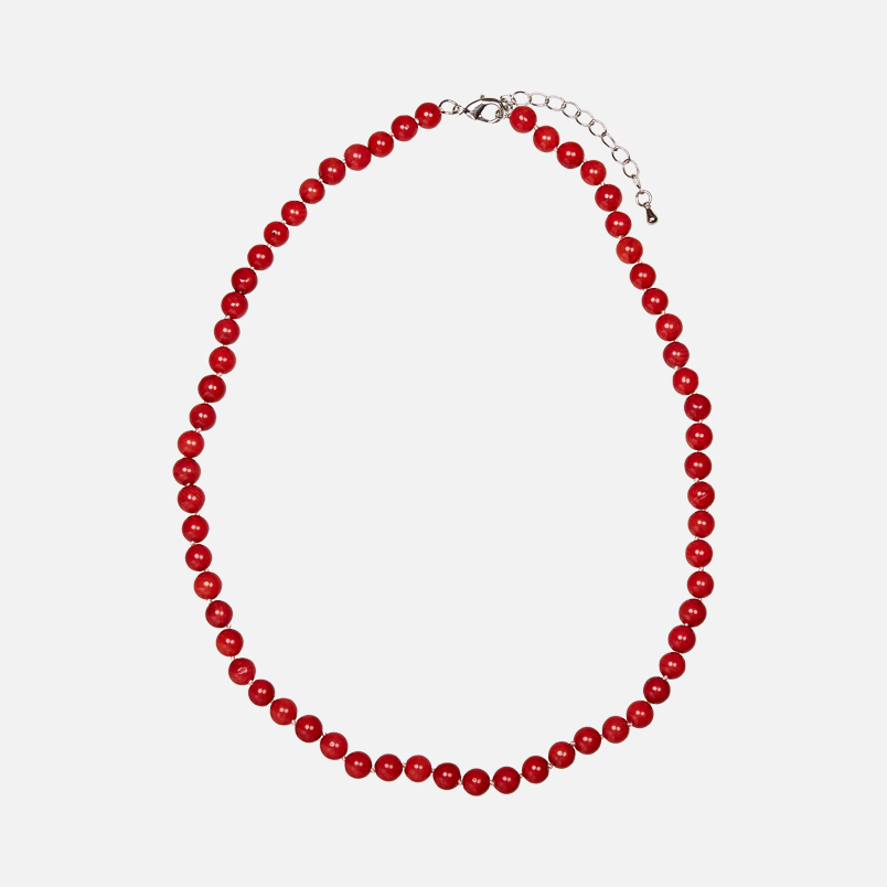 Бусы коралл красный Индонезия 6&nbsp;мм 45&nbsp;см (+5&nbsp;см) (биж. сплав)