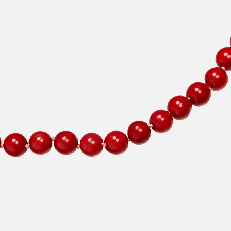 Бусы коралл красный Индонезия 6&nbsp;мм 45&nbsp;см (+5&nbsp;см) (биж. сплав)