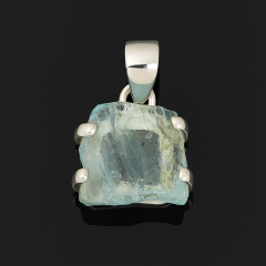Кулон аквамарин Бразилия друза (серебро 925 пр. родир. бел.)