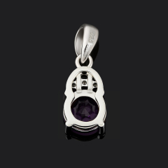 Кулон аметист Бразилия (серебро 925 пр. родир. бел.) огранка