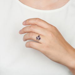 Кольцо аметист Бразилия (серебро 925 пр. родир. бел.) размер 16,5