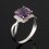 Кольцо аметист Бразилия (серебро 925 пр. родир. бел.) огранка размер 16,5