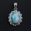 Кулон ларимар Доминиканская Республика (серебро 925 пр. родир. бел.)