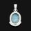 Кулон ларимар Доминиканская Республика (серебро 925 пр. оксидир. родир. бел.)