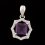 Кулон аметист Бразилия (серебро 925 пр. родир. бел.) огранка