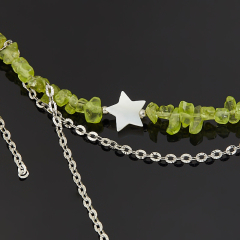 Бусы микс жемчуг, перламутр, хризолит (сталь хир.) 46 см (+7 см)