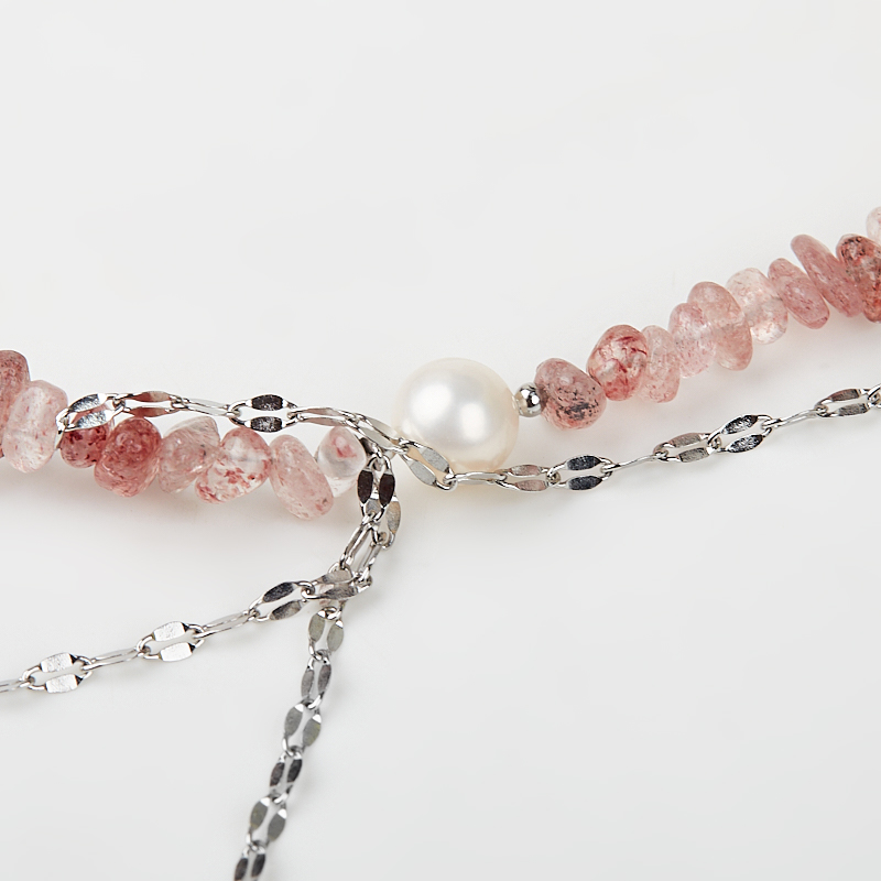 Бусы микс авантюрин, жемчуг, перламутр (сталь хир.) (колье) 46 см (+7 см)