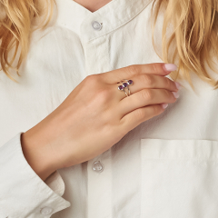 Кольцо аметист Бразилия (серебро 925 пр. родир. бел.) размер 18