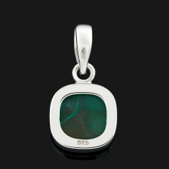 Кулон малахит Конго (серебро 925 пр. родир. бел.)