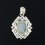 Кулон лунный камень (адуляр) Индия (серебро 925 пр. родир. бел.) огранка