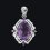 Кулон аметист Бразилия (серебро 925 пр. родир. бел.) огранка