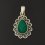 Кулон малахит Конго (серебро 925 пр. оксидир., родир. бел.)