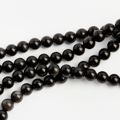 Бусина обсидиан серебристый Мексика шарик 8 мм (20 шт.)