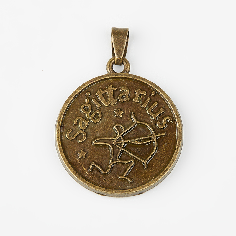 Кулон гранат альмандин Индия (биж. сплав) огранка 3,5 см