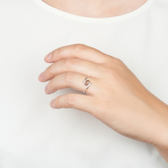 Кольцо турмалин розовый (рубеллит) Бразилия (серебро 925 пр. родир. бел.) размер 17,5