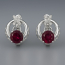 Серьги гранат родолит Индия (серебро 925 пр. родир. бел.) огранка