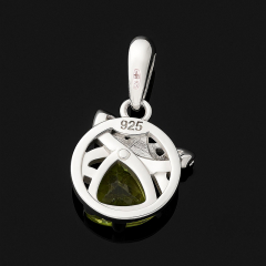 Кулон хризолит США (серебро 925 пр. родир. бел.) огранка