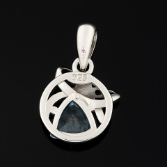 Кулон топаз голубой Бразилия (серебро 925 пр. родир. бел.) огранка