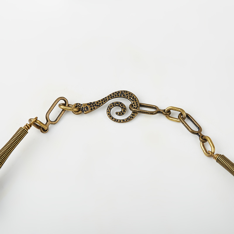 Бусы микс вулканическая лава, коралл (колье) 48 см (+2 см) (биж. сплав)