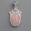 Кулон розовый кварц Бразилия (серебро 925 пр. родир. бел.)
